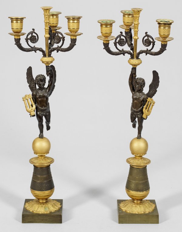 Paar große Empire-Girandolen