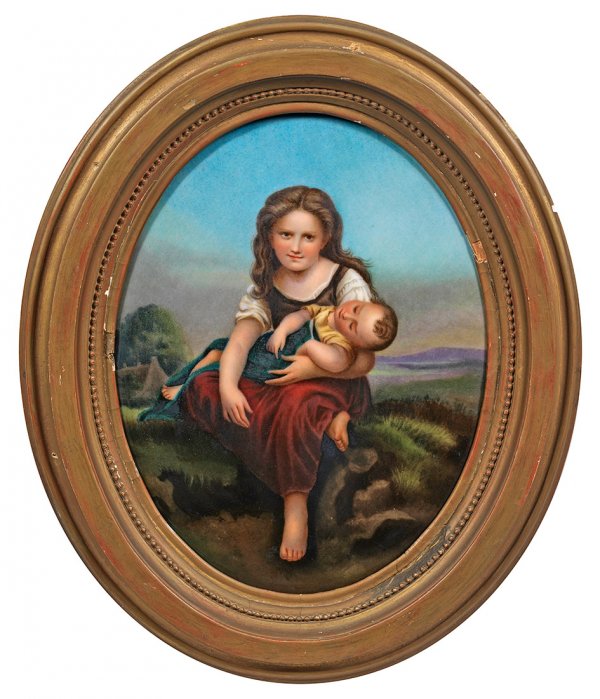 Porzellangemälde Die ältere Schwester