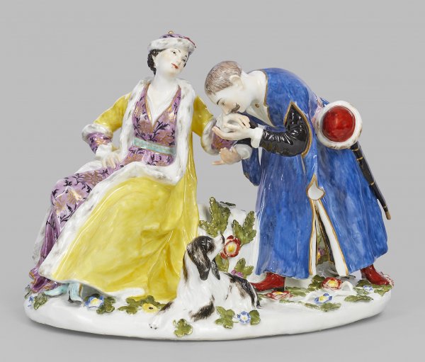 Figurengruppe Der polnische Handkuss. Originaltitel