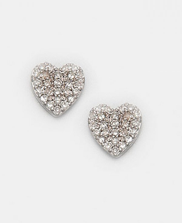 Paar feine Herzohrringe mit Brillanten