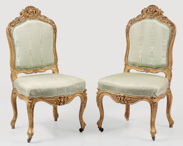 Paar höfische Salonstühle