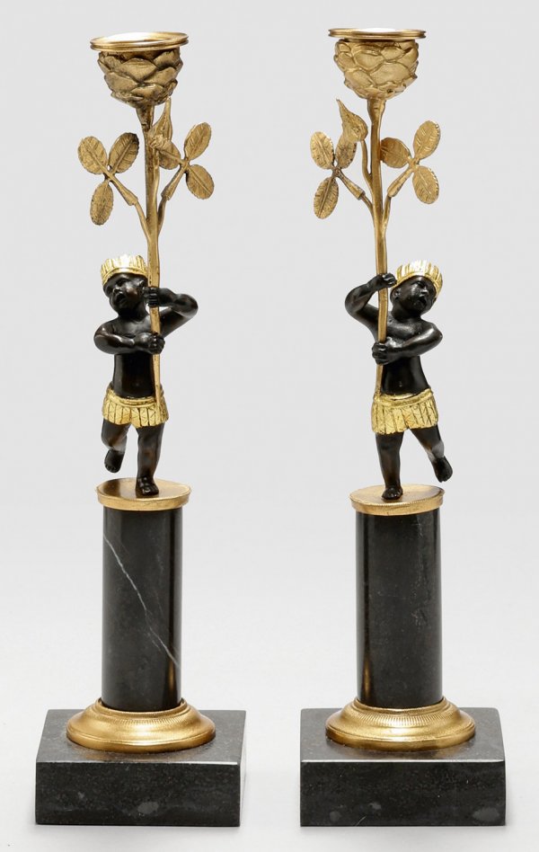 Paar kleine Leuchter im Empire-Stil