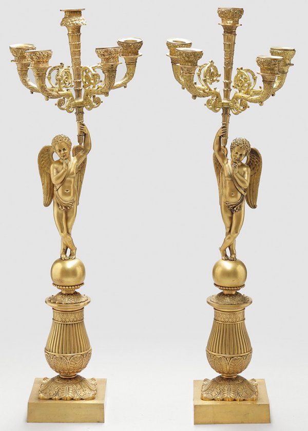 Paar Figurengirandolen im Empire-Stil