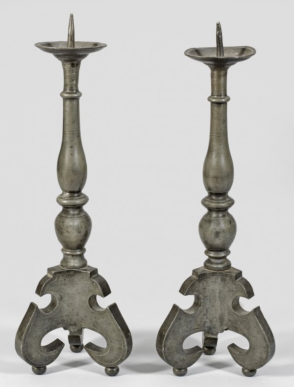 Paar große, seltene Aalener Barock-Leuchter