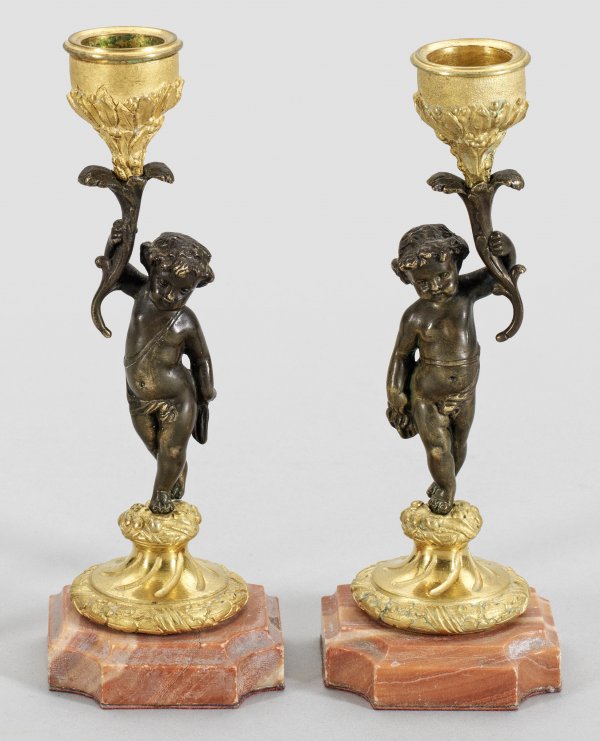 Paar kleine Louis XV-Figurenleuchter