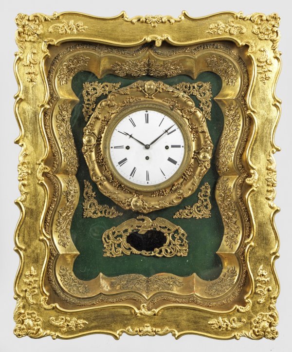 Prachtvolle Spätbiedermeier-Rahmenuhr