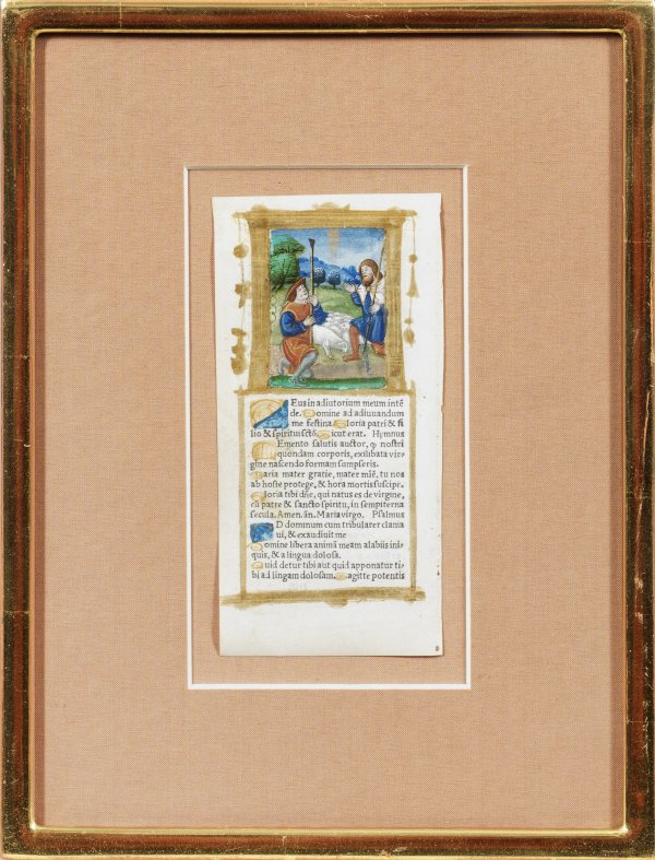 Einzelblatt mit Miniatur aus einem Stundenbuch