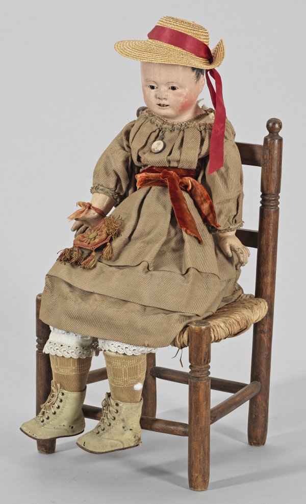 Große seltene Biedermeier-Puppe