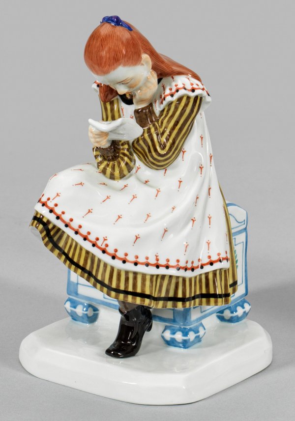 Lesendes Mädchen <br>aus der Serie der sog. Hentschelkinder