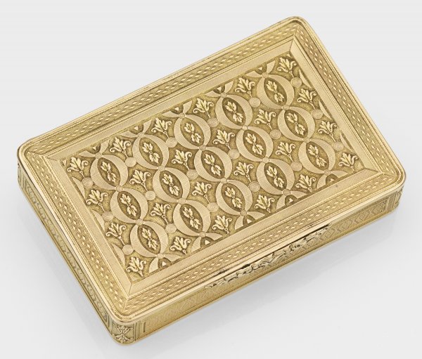 Hochfeine Präsent-Gold-Tabatiere ŕ Deux-Couleurs