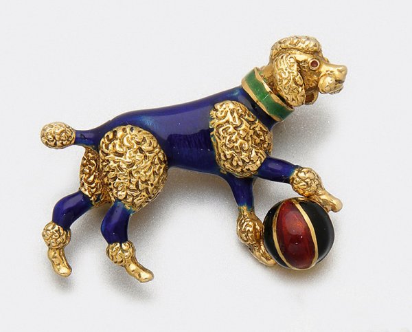 Charmante Pudel-Brosche