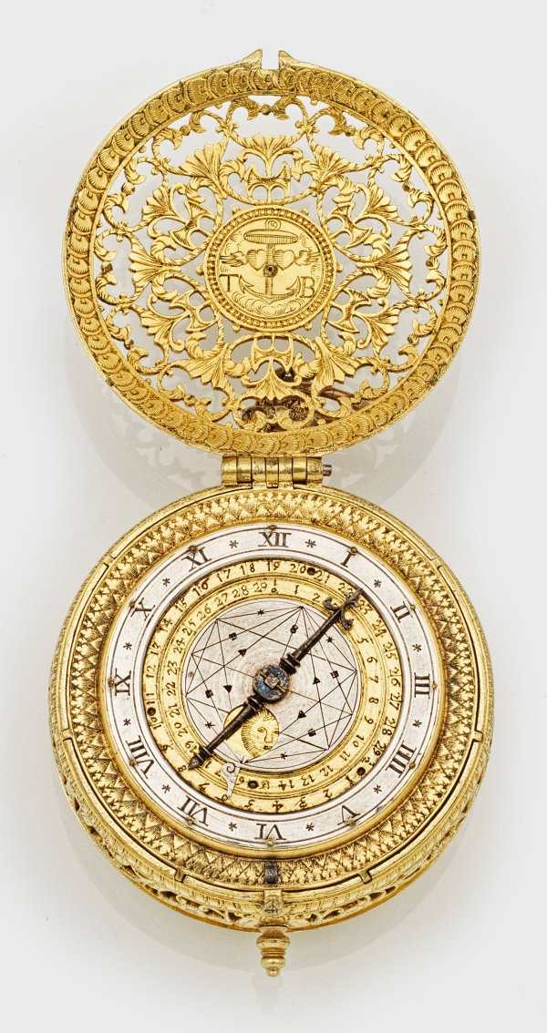 Bedeutende, astronomische Doppelgehäuse-Spindeltaschenuhr