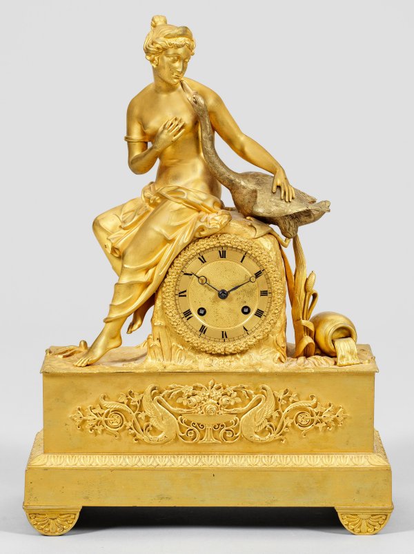Figurenpendule Leda mit dem Schwan