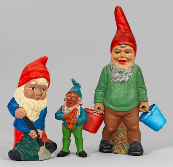 Drei kleine Gartenzwerge