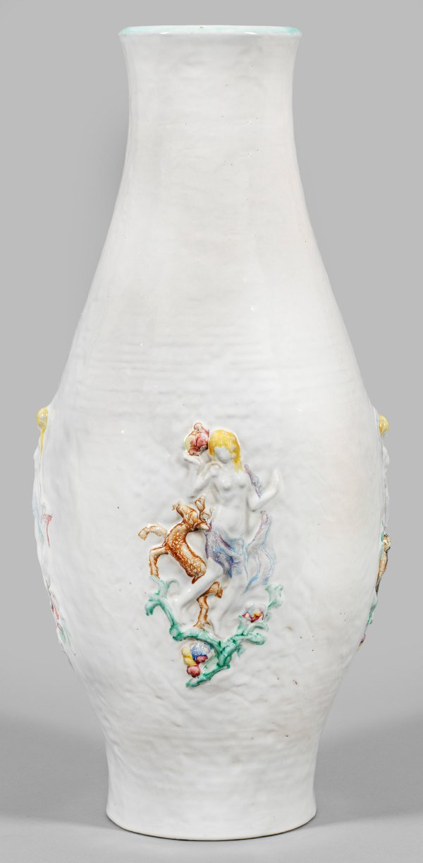 Art Déco-Bodenvase mit Dekor Vier Jahreszeiten