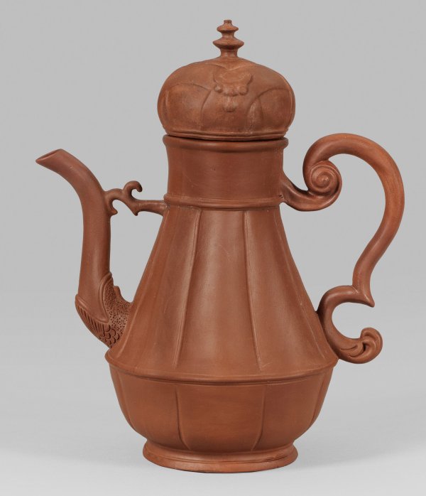 Seltene, frühe Meissen Böttgersteinzeug-Kaffeekanne
