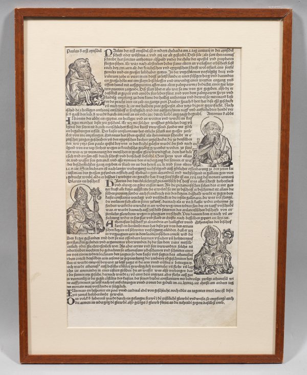 Inkunabel-Blatt aus der Schedel'schen Weltchronik