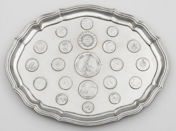 Repräsentatives Münztablett