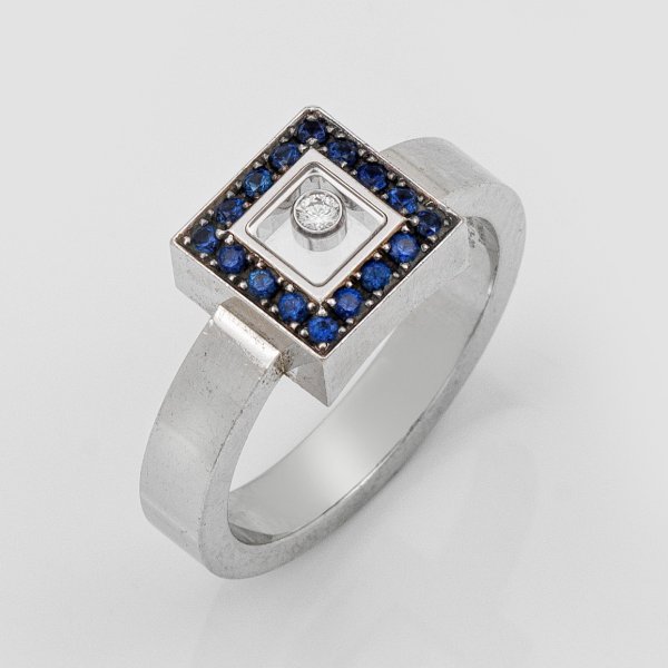 Saphir-Ring von Chopard-Happy Diamonds-Icons Square