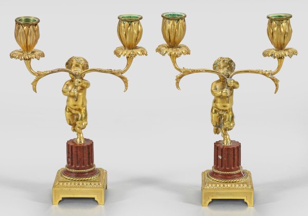 Paar elegante Napoleon III-Girandolen von Henry Dasson