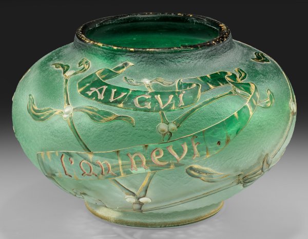 Vase parlante mit Mistelweig-Dekor von Daum Frères