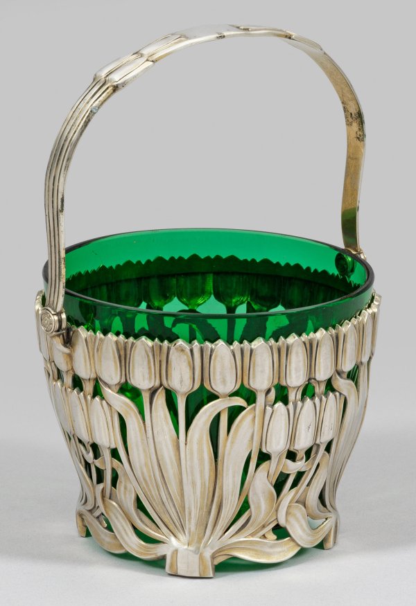 Äußerst feiner Jugendstil-Henkelkorb