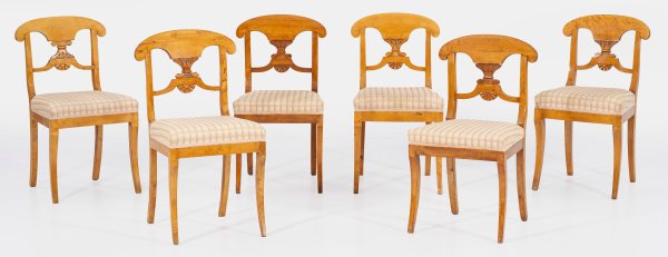 Satz von sechs Biedermeier-Stühlen