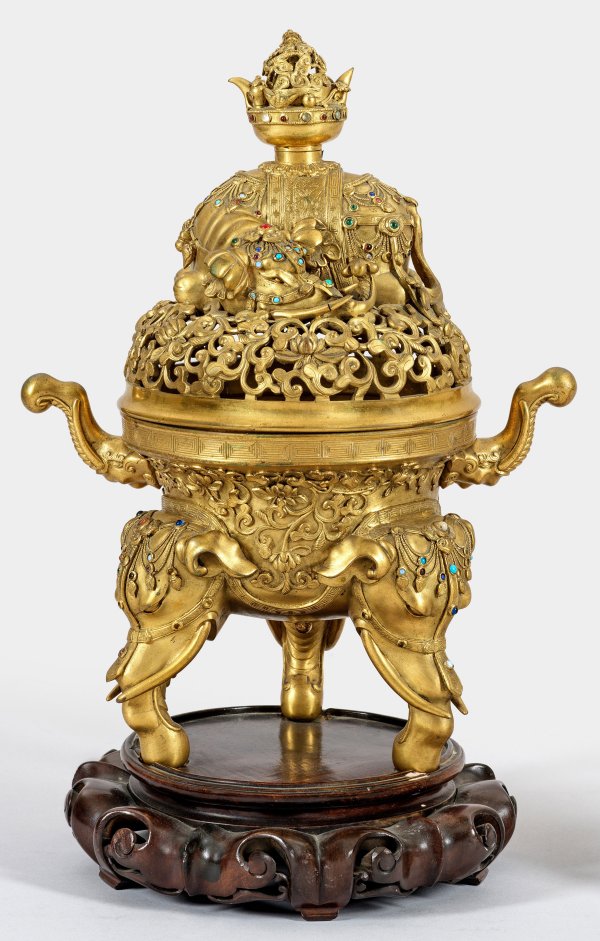 Großer Weihrauchbrenner mit Elefantendekor