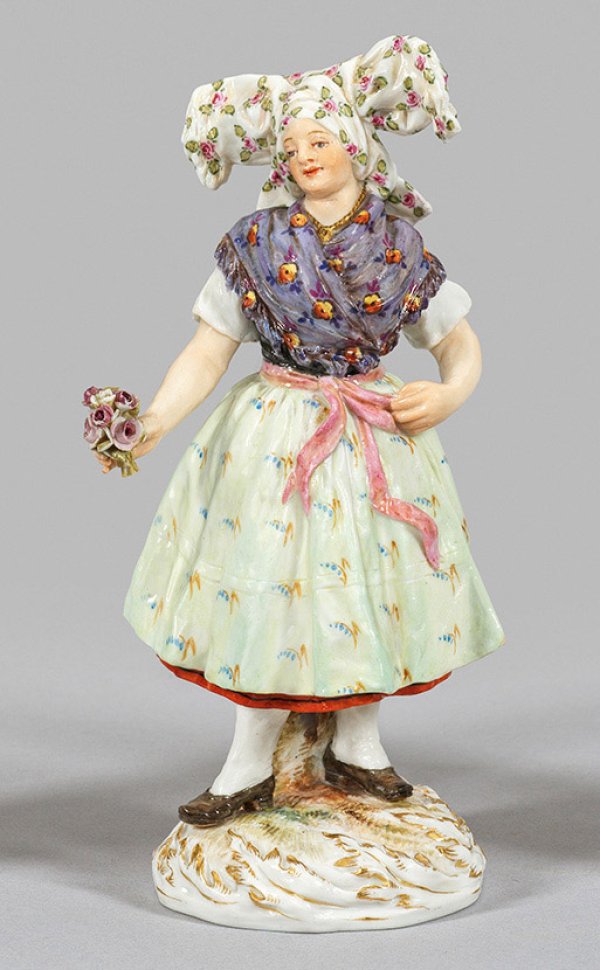 Trachtenfigur Lausitzer Wendin in Sonntagstracht