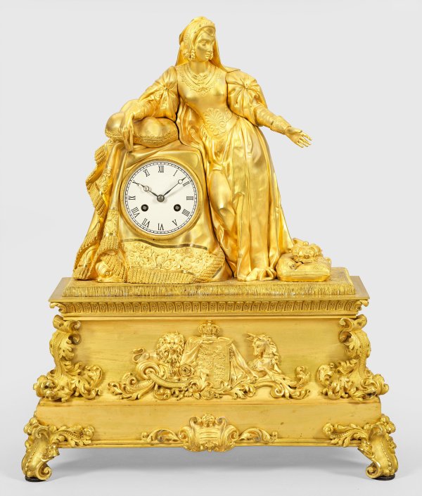 Große Louis Philippe-Figurenpendule Queen Victoria