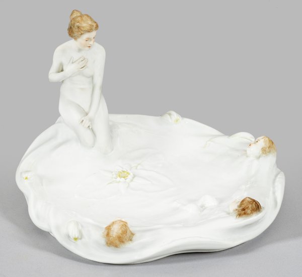 Seltene Meissen Jugendstil-Zierschale Venus mit Kindern