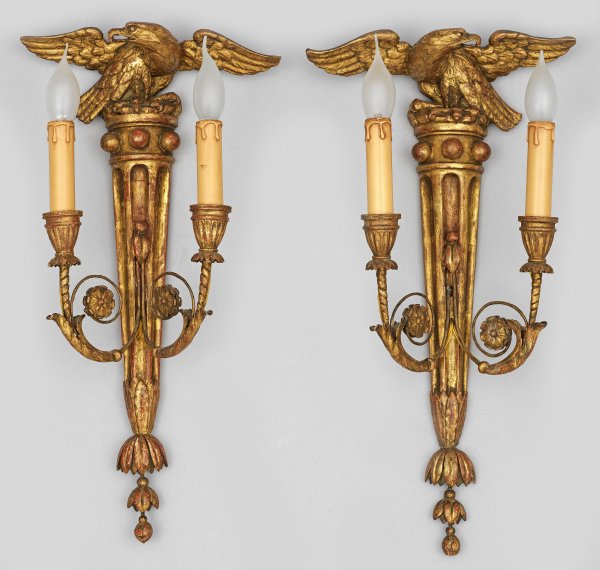 Paar Empire-Wandappliken