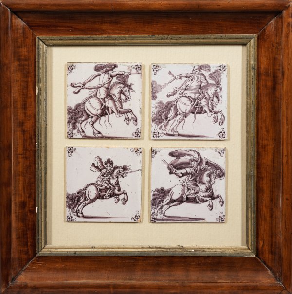 Vier Rotterdamer Reiterfliesen