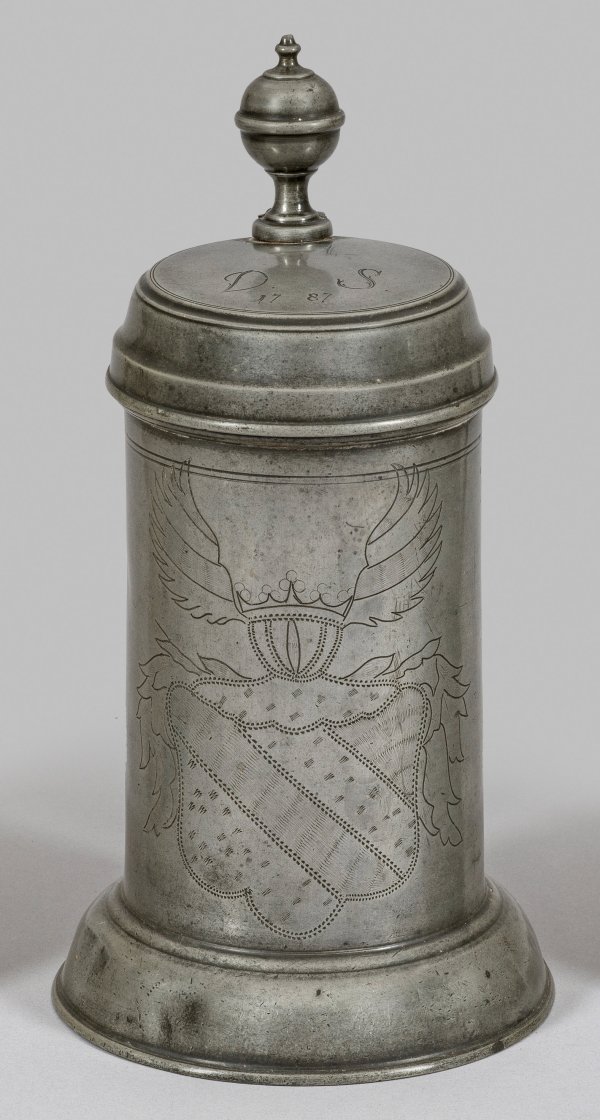 Zinnhumpen mit Schönburger Wappen