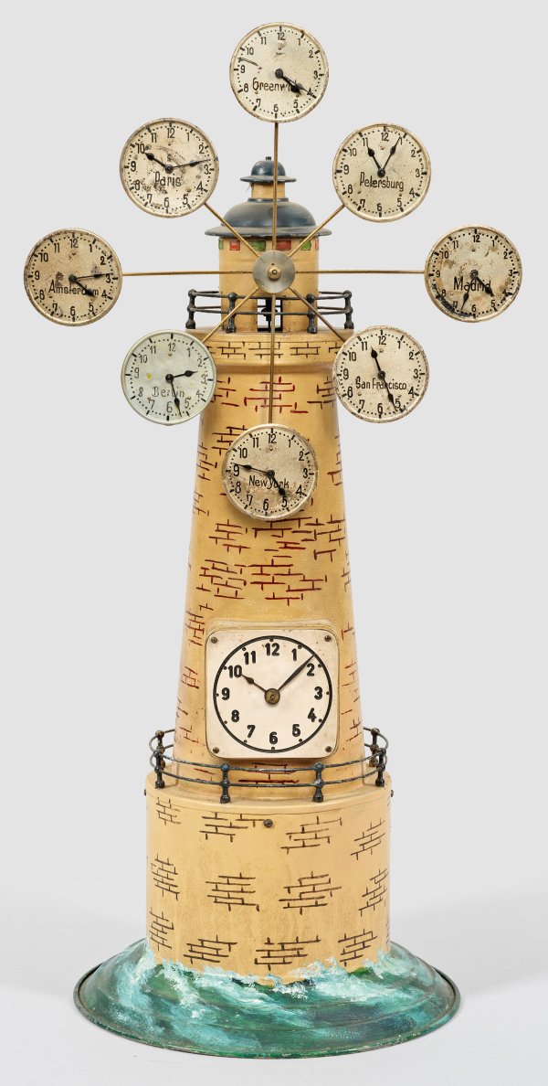 Schaufensteruhr mit Weltzeitanzeige