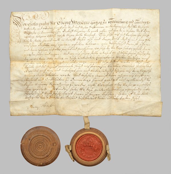 Urkunde Herzog Georg Wilhelms von Braunschweig-Lüneburg
