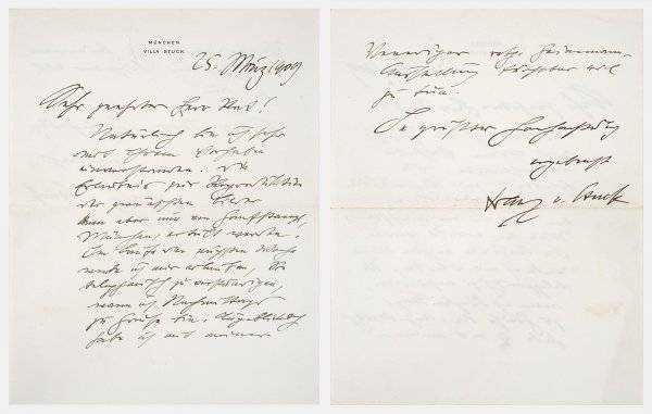 Brief des deutschen Malers, Bildhauers und Mäzens