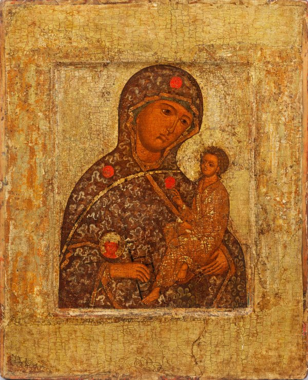 Frühe seltene Ikone der Gottesmutter von Smolensk
