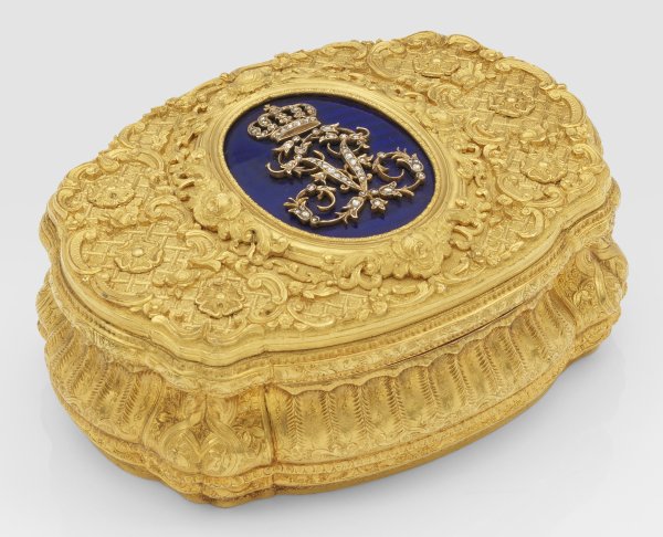 Prachtvolle höfische Goldtabatiere à Deux-Couleurs