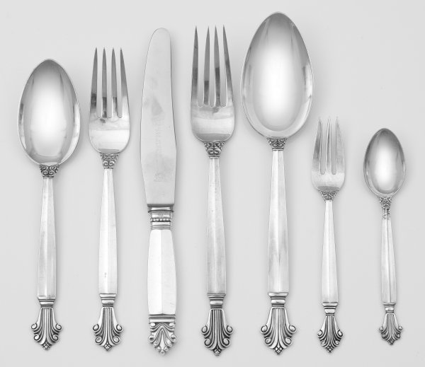 Georg Jensen-Teilbesteck Acanthus