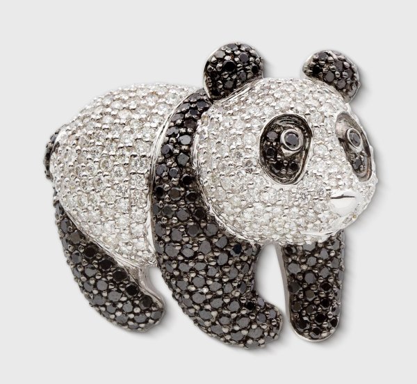 Charmante Diamant-Panda-Brosche
