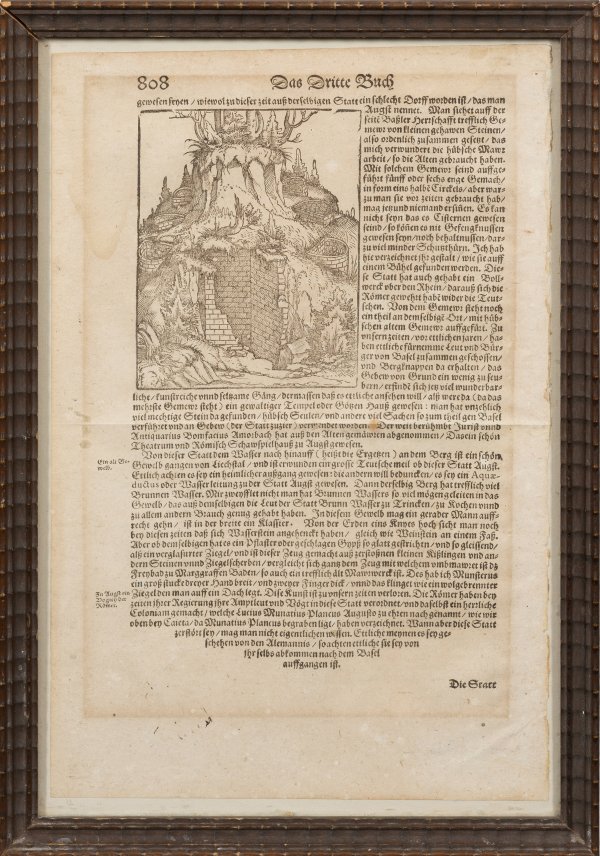 Drei Buchseiten der Cosmographia von Sebastian Münster