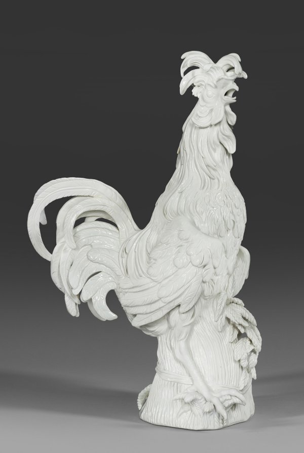 Große Tierplastik Paduaner Hahn von Meissen