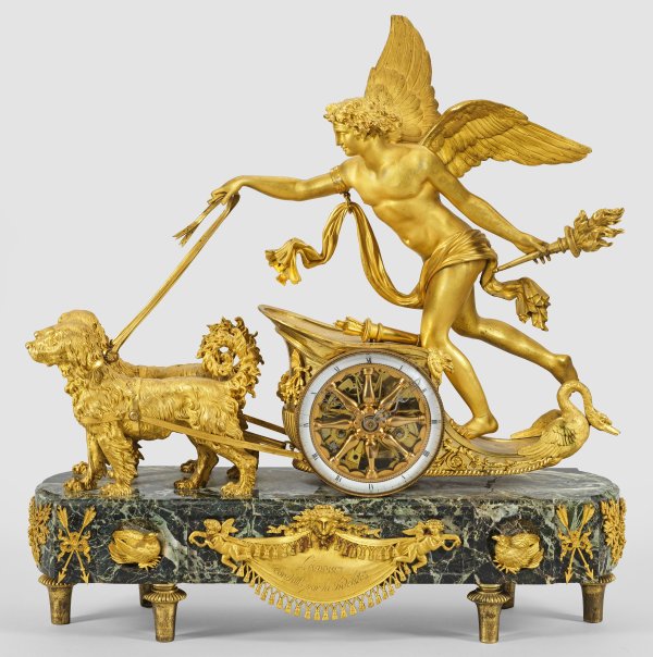 Große Empire-Pendule L´amour conduit par la Fidelité