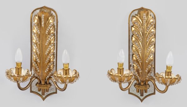 Paar Hollywood Regency-Wandlampen