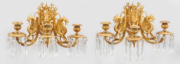 Paar Napoleon III-Wandleuchter
