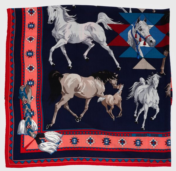 Cashmere Seiden-Schal Les Chevaux qataris von HERMÈS
